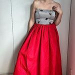 Vintage 90s Formal Dress Full Length Ball gown Size 4 Modern Red Prom Photo 0