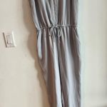 Charming Charlie  Gray Sleeveless Jumpsuit Size S Drawstring Waist Casual Chic Photo 8