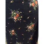 Liz Claiborne Vintage Crazy Horse floral Linen Blend Maxi Skirt Size10 Navy Blue Photo 1