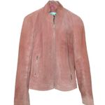 wilson's leather Vintage  Pink Leather Jacket Pink Suede Small Glam Photo 4