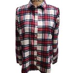 Loft Plaid Button-Down Shirt Cozy Flannel Long Sleeve Women's Top Photo 0