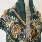 Green Yellow Lilac Damask Print Wool Neck Scarf Wrap Photo 1