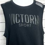 Victoria's Secret Victoria Sport Black Sheer Mesh Sleeveless Open Back Sweatshirt Size Large Photo 3