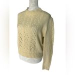 Woven Heart  creme cable knit sweater new size medium Photo 1