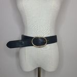 Banana Republic Black Italian Leather Floral Embossed Brass Buckle Belt Size S Photo 0