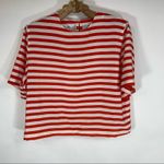 Vintage Chaus Red White Striped Blouse Short Sleeve Sz Medium Photo 4