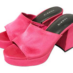 Torrid  Wide Width Hot Pink Satin Flared Platform Mule Open Toe Size 9WW Photo 0