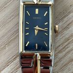 Seiko  Luxury Ladies Watch Blue Rectangular Dial Two-Tone Bracelet Cocktail Photo 1