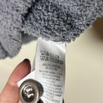 Tahari Gray Fuzzy Teddy Button Up Sweater Jacket Women's Size XS Photo 2