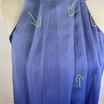 Halston Heritage Blue Chiffon Drape Midi Dress Photo 4