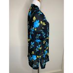 Dress Barn  Black Blue Floral Silky Blouse Sz 14W Photo 3