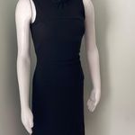 Diane Von Furstenberg DVF Form Fitting Ruched Midi Little Black Dress size 4 Photo 0