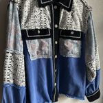 POL 💙 Floral Lace Patchwork Contrast Button Jacket Photo 1