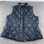 Eddie Bauer  EB650‎ Womens XL Goose Down Vest Quilted Puffer Black Sleeveless Photo 0