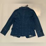 Allegra K  Women's Double-Breasted Blue Denim Blazer Photo 7