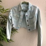Crop light blue faded wash denim jacket (Size S) Photo 2
