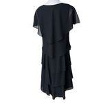 Patra by Joanna Chen Vintage Black Ruffled Gold Beaded Tiered Flapper Dress Size 14 Photo 3