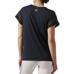 Reebok New  Active Velvet Print Mesh Front Short Sleeve T-Shirt Black Size Small Photo 1