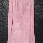 Vintage terry Lewis Pink Suede Leather Skirt Size 14P Photo 0