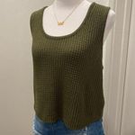 Nina Parker Knit Olive Green Scoop Neck Crop Tank Top Sweater - 1X (14) Photo 4