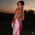 ZARA  Maxi dress Pink Satin ruffle bodycon party wedding summer evening Photo 4