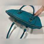 JustFab Simon Essentials Satchel in Color “Spruce” (Dark Teal / Silver Metal) Photo 6
