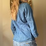 Floral Embroidered Denim Jacket Blue Photo 3