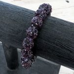 Vintage Stretch Bracelet Dark Purple Chunky Balls Photo 2