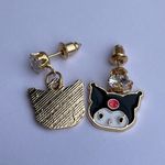 Sanrio Kuromi hello kitty rhinestone stud earrings cute anime gift new Photo 1
