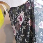 Hibluco Sheer Chiffon Black Floral Kimono Cardigan Long Swimwear Cover Up Sz 2XL Photo 3