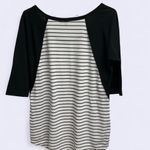 Rip Curl  Black and White Striped Raglan 3/4 Sleeve Top Photo 1