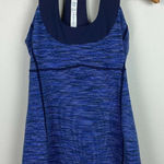 Lululemon Racerback Tank Top Women 4 Blue Gray Space Dye Mesh Built In Shelf Bra Photo 0