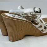 Mudd Y2K Vintage White and Brown Strappy Summer Block Casual Boho Heels Size 8M Photo 3