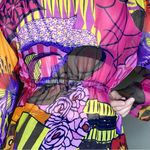 Retro Creations Colorful Abstract Sheer Tunic Swim Cover Blouse Photo 6