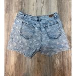 Judy Blue Los Angeles Star Print Denim Shorts Womens 2XL Frayed Hem Photo 2