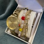 INC Gold Watch with Bracelet Set Photo 2