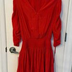 Ramy Brook  Red Pleated Sundress with Dolman Sleeves Photo 0
