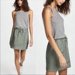 Monrow Linen Contrast Tank Dress Army Green and Heather Gray Size M Photo 1