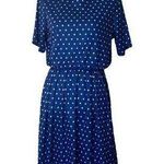 Anthony Richards Vintage Blue White Polka Dots Play Fun MIDI Dress Sz 10 Photo 0