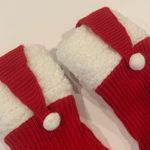 Women’s Red and White Santa or Elf Winter Christmas Holiday Slipper Socks O/S Photo 2