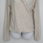 Lululemon  Radiant Long Sleeve Wrap Top Size 2 Heathered Beige Thumbholes Active Photo 3