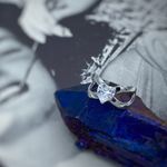 Stainless steel Heart Engagement Ring with Clear CZ Silver Photo 1