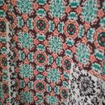 Anthropologie Maeve Anthro XS Boho Coral Aquamarine Midi Dress Photo 3