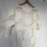 POL bohemian White Floral Lace Kimono Cover-Up, off white One Size Photo 6