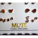 Mixit NIB  6 Pair Gold Tone Cubic Zirconia Post/Stud Modern Chic Earrings Photo 2