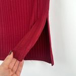 After Market  Red Burgundy Pleated Midi Skirt Side Slits Size Small Photo 3
