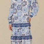 Farm Rio ππ Off-White Stitched Flowers And Girls Midi Dress ~ Small S NWT Photo 0