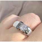 Boutique NEW Women’s 1Ct Solitaire Simulated Diamond White Silver Ceramic Ring Size‎ 6 Photo 3