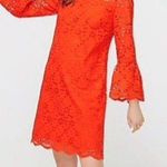 J.Crew  Bell-sleeve Dress Embroidered Eyelet in Brillant Sunset, Size 00, NWT Photo 2