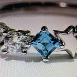 Antian Accessories™ 925 Sterling Silver Star & Blue CZ Ring Photo 2